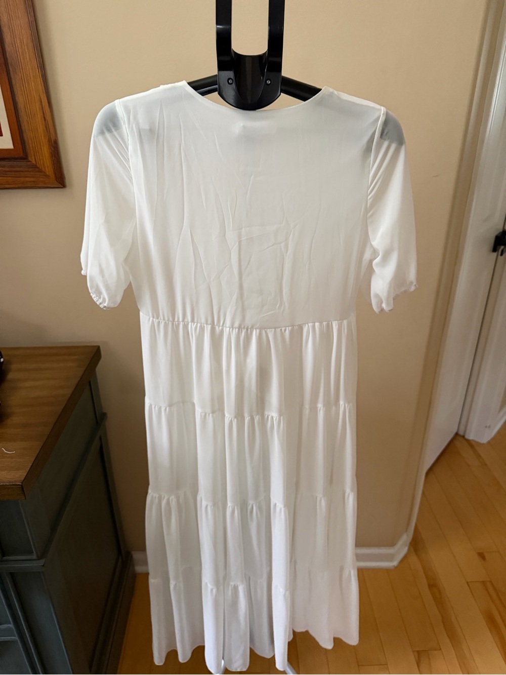 NWT White Cottagecore Boho Tiered Lace Trim Dress XL Romantic - Picture 5 of 7
